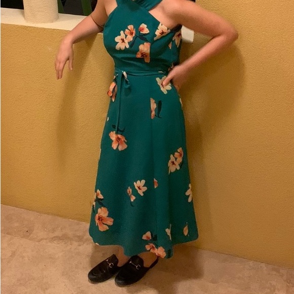 Aritzia Wilfred Green Floral Aubret Dress - Picture 5 of 8